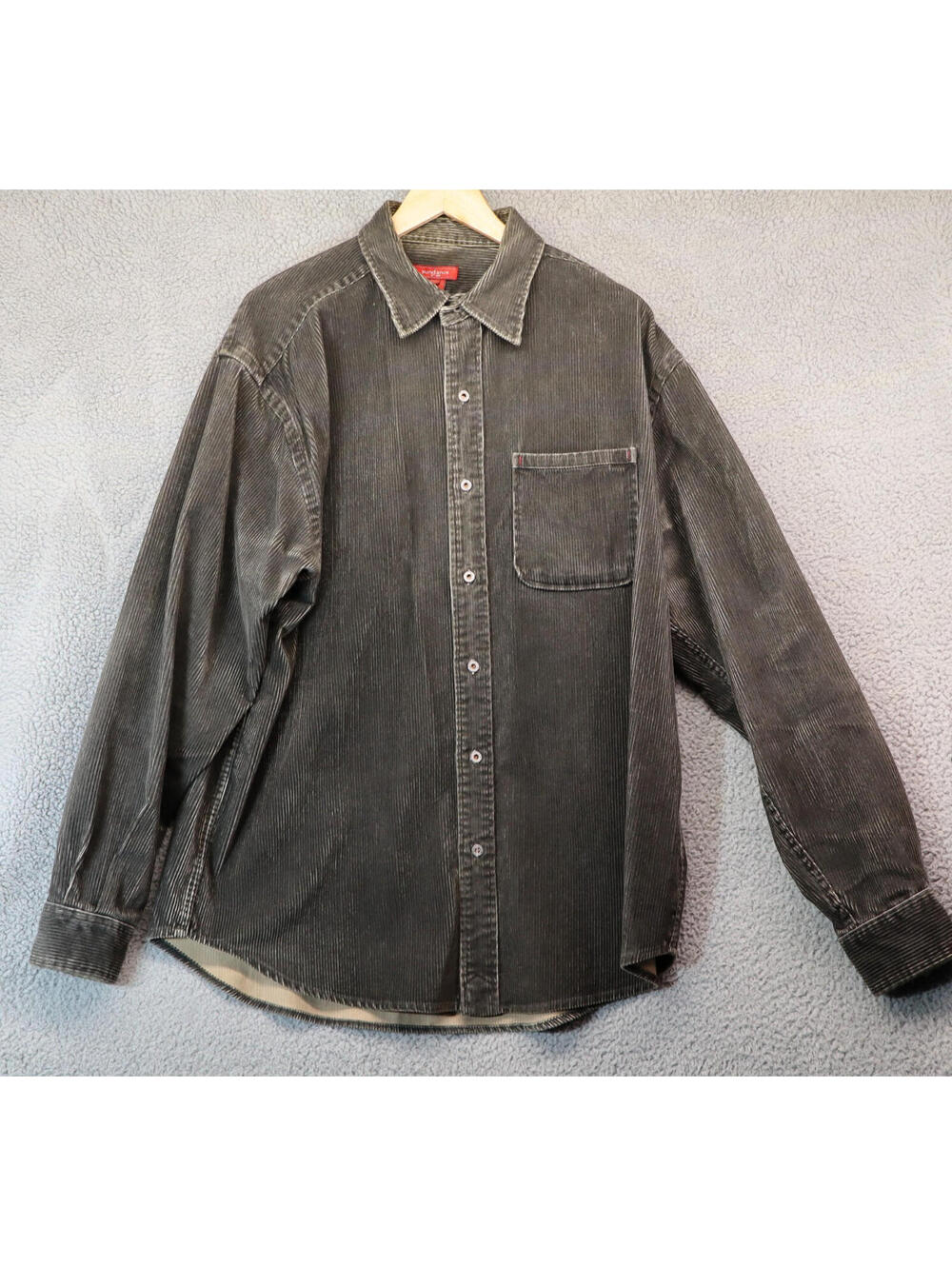 Sundance Corduroy Brown Button Down Men XL Heavy Baggy y2k